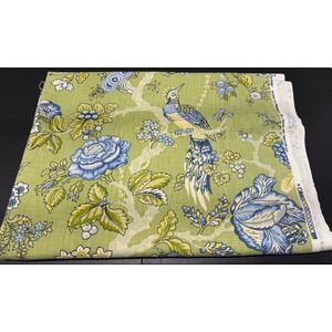 Waverly Casablanca Rose Bird Floral Green Blue Upholstery Fabric 154 x 56 Inch